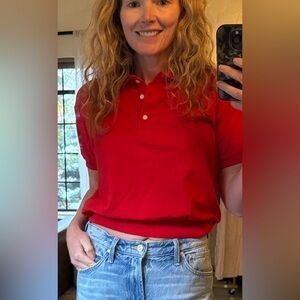 Everlane Red Short Sleeve Polo Tee
